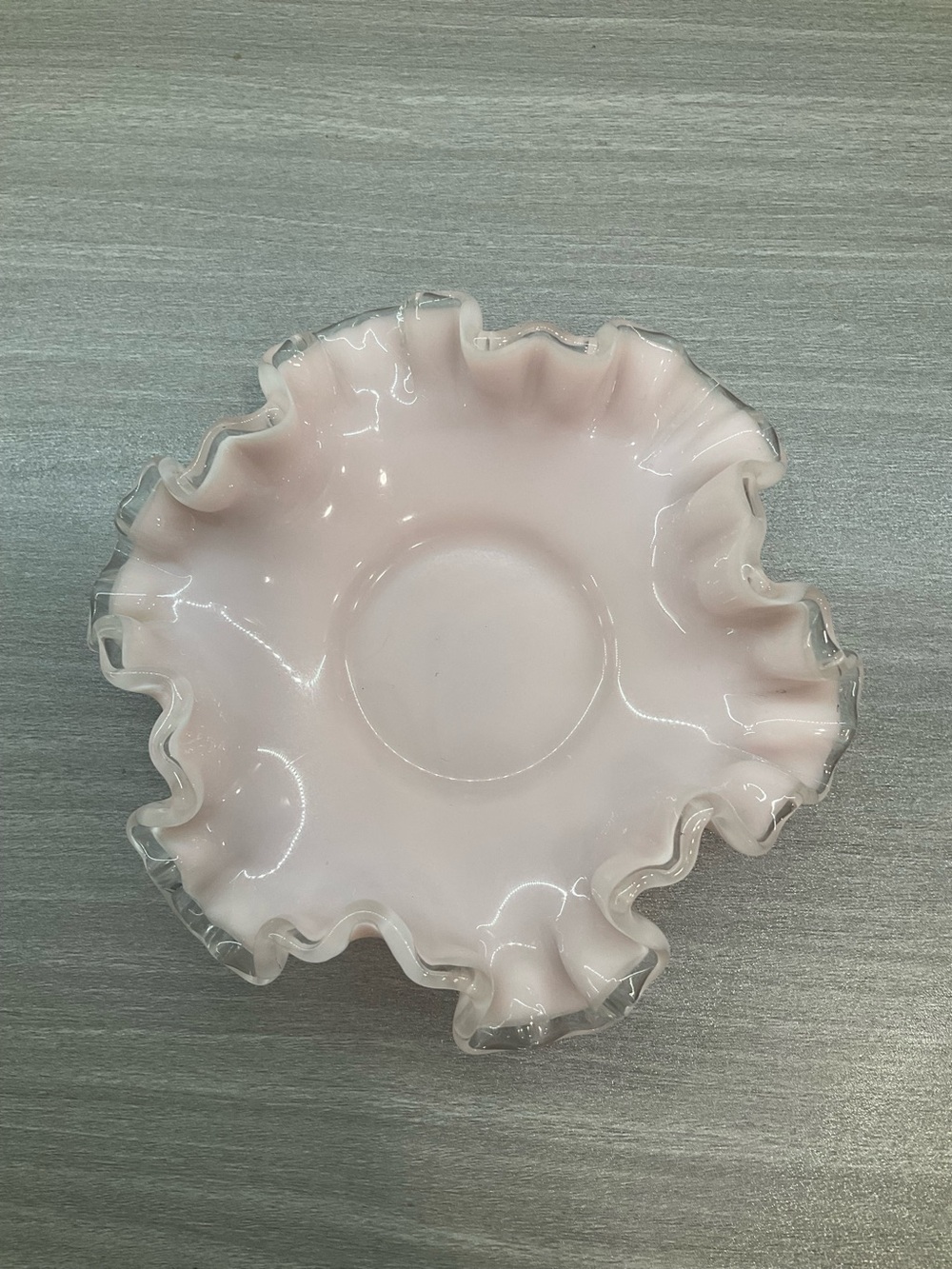 VINTAGE FENTON ART GLASS PINK MILK GLASS BON BON DISH